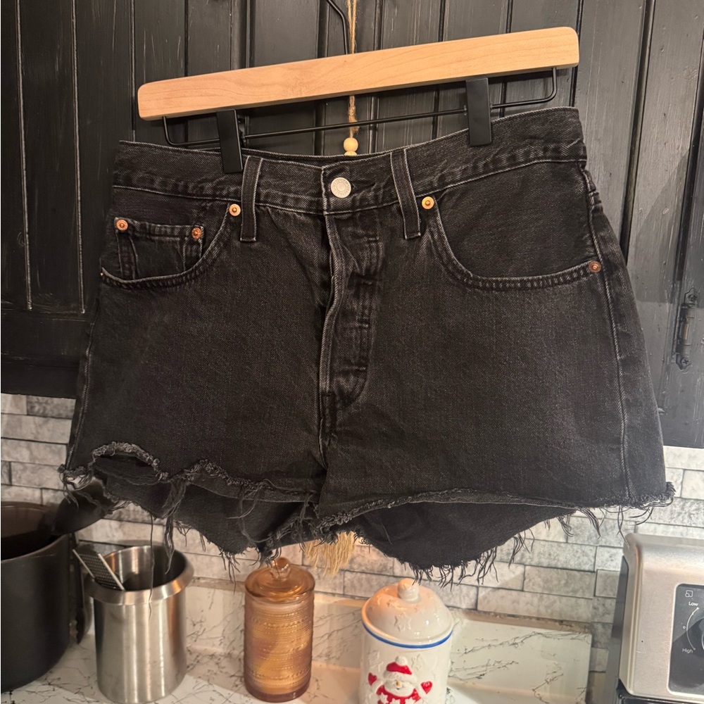 Levi's 501 Vintage Style Black Jean Shorts for Women